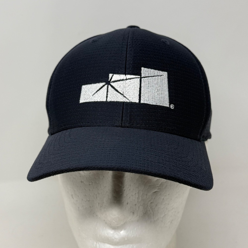 TravisMathew Mens Navy Blue Flexfit Golf Hat Embroidered Logo Size L-XL